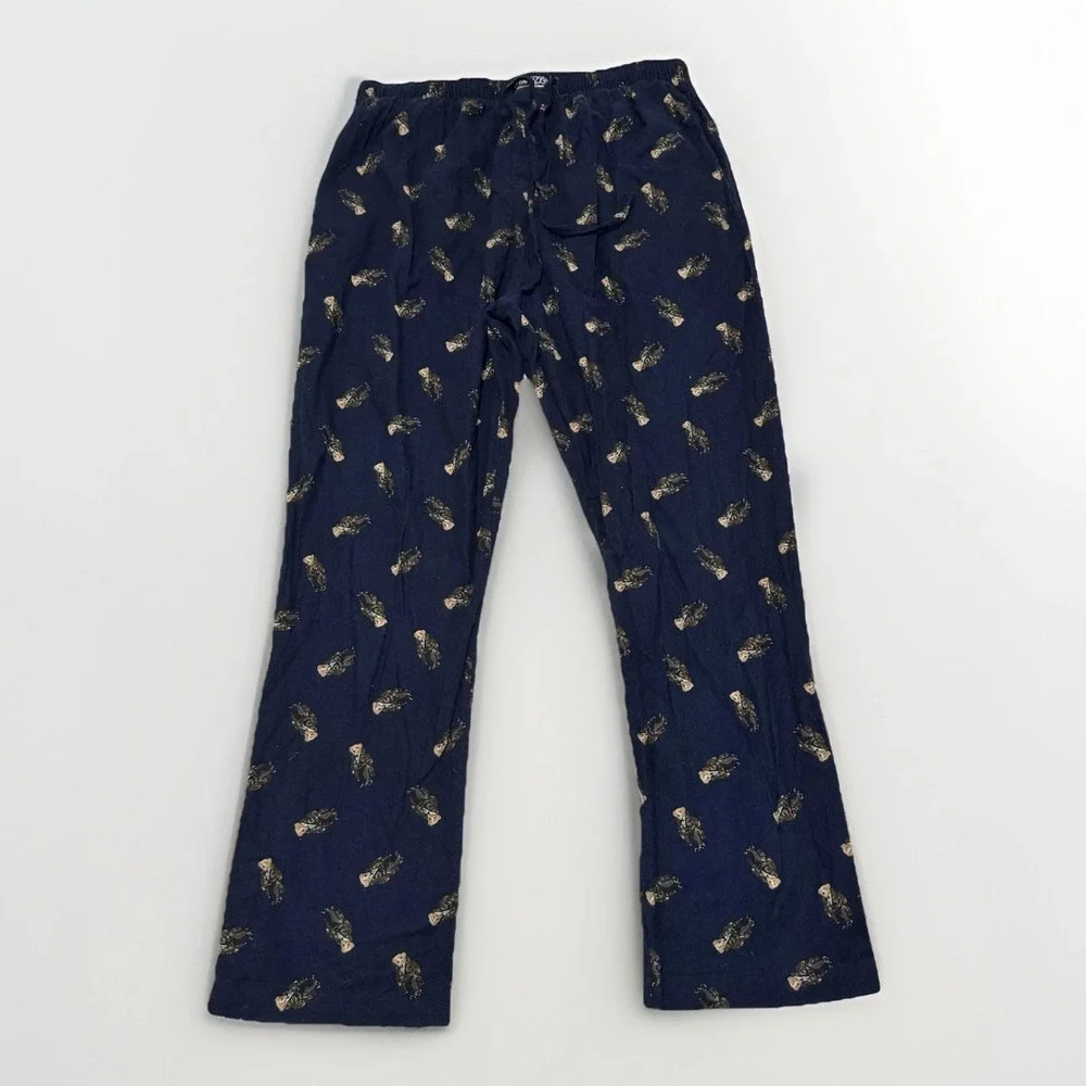 Polo RALPH LAUREN Mens Large Pj Pants Bow Tie Holiday Tuxedo Bear Lounge Cozy